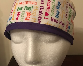 Men's Surgical Scrub Cap / Hat - Spring Words- One Size Fits Most