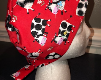 Women's Pixie Surgical Hat/Cap- Cows