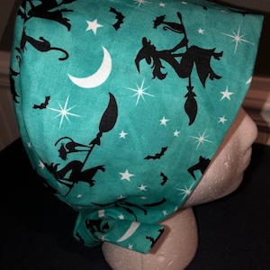 Women's Pixie Surgical Scrub Hat - Flying witches