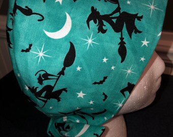 Women's Pixie Surgical Scrub Hat - Flying witches