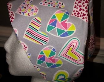 Women's Surgical Scrub Cap/Hat- Various hearts - One Size Fits Most