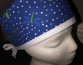 Men's Scrub Cap/Hat - Dragonflies - One size fits most