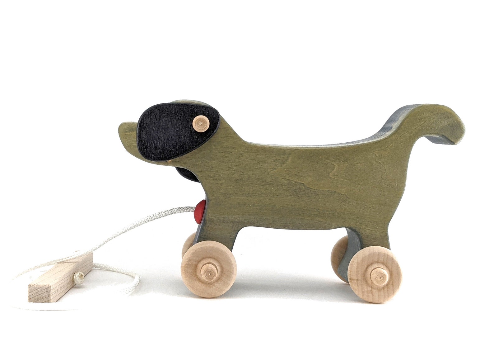 Personalized Wooden Puppy Dog Pull Toy Handmade in North Etsy
