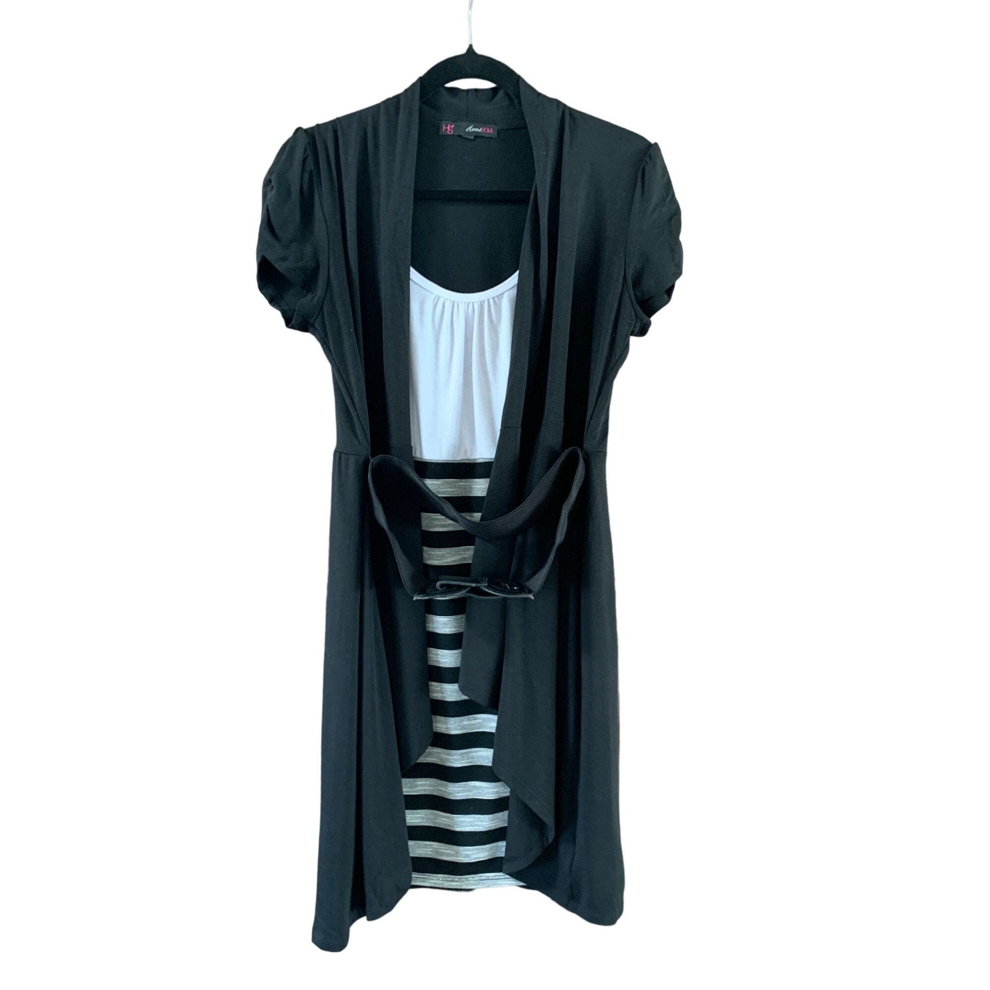 Heart Soul Womens Size Large Layered Dress Tank Under Short Sleeve