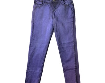 LEI Girls Size 16 Purple Black Jeans Kate Low Rise Skinny