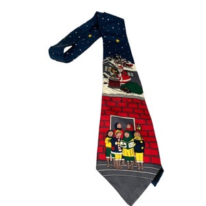 Wembley Chimney Mens Neck Tie Necktie Christmas Santa Rooftop Carolers