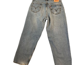 Levis 560 Damen Größe 36 30 Light Wash Jeans Comfort Fit Tapered Leg Mom Denim Blue y2k Vintage