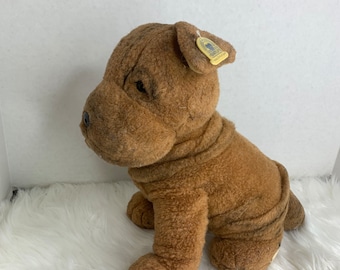 Heartline peluche peluche animale giocattolo Sharpei cane ruga realistica 13 in piccolo chan coccolabile