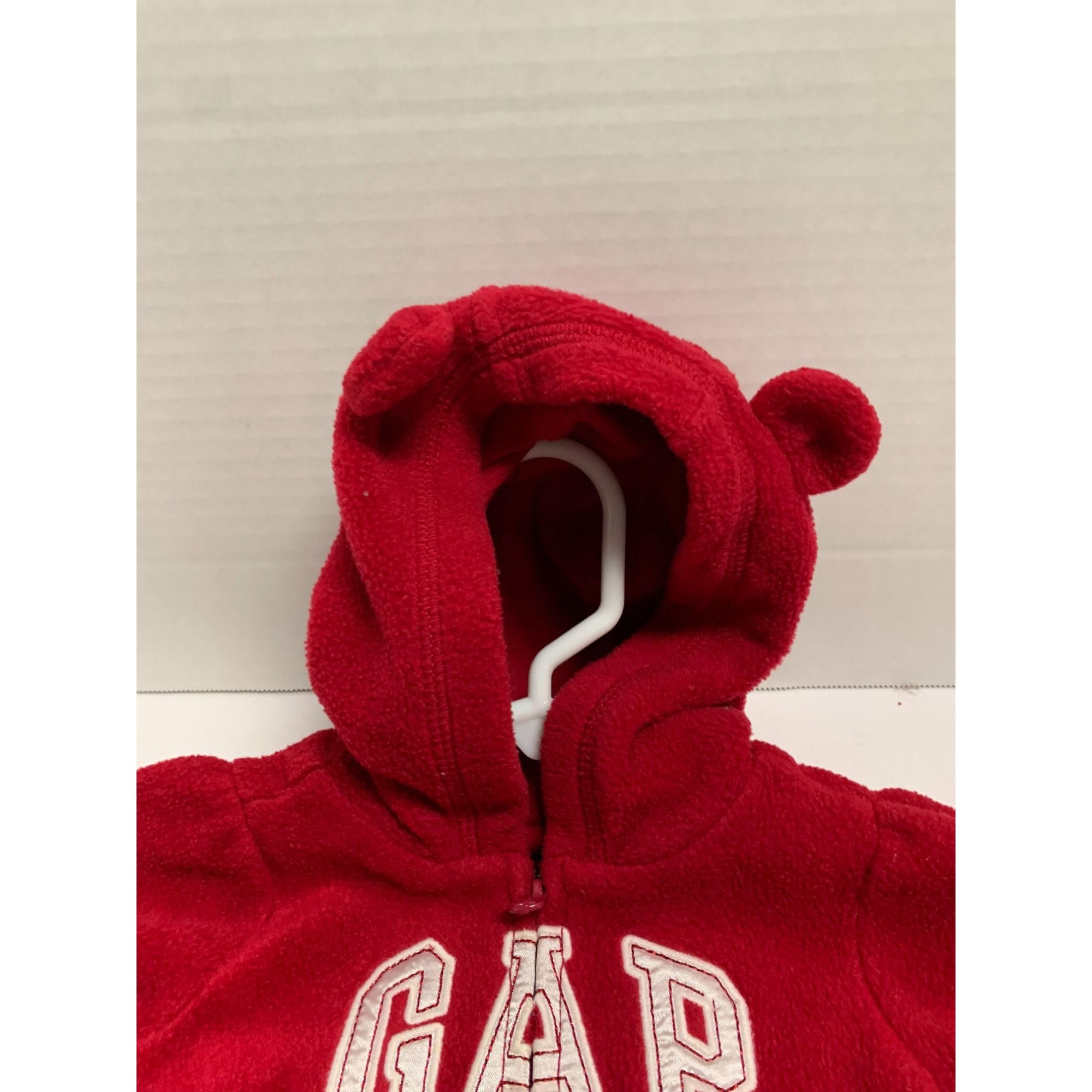 Baby Gap Infant Baby 3 6 Months Fleece Full Zip Jacket Red Bear 