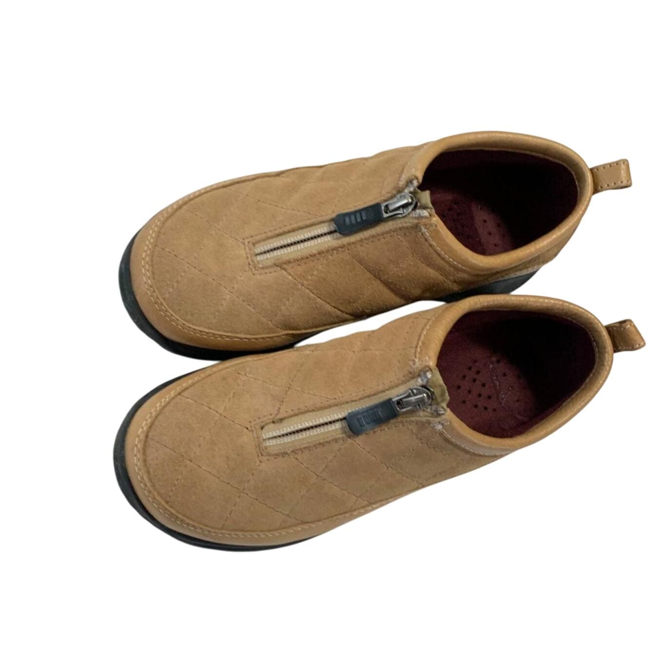 Vintage Lands End Womens 6 B 2442 Suede Leather Slip on Shoes 