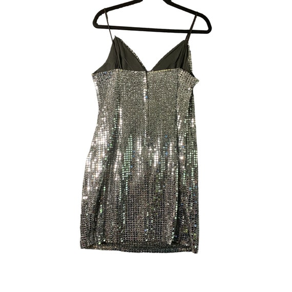 Roberta Womens Size 8 10 Silver Sequined Dress Sp… - image 2