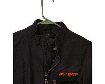 Harley Davidson Womens Size Small Black Orange Nylon Mid Length