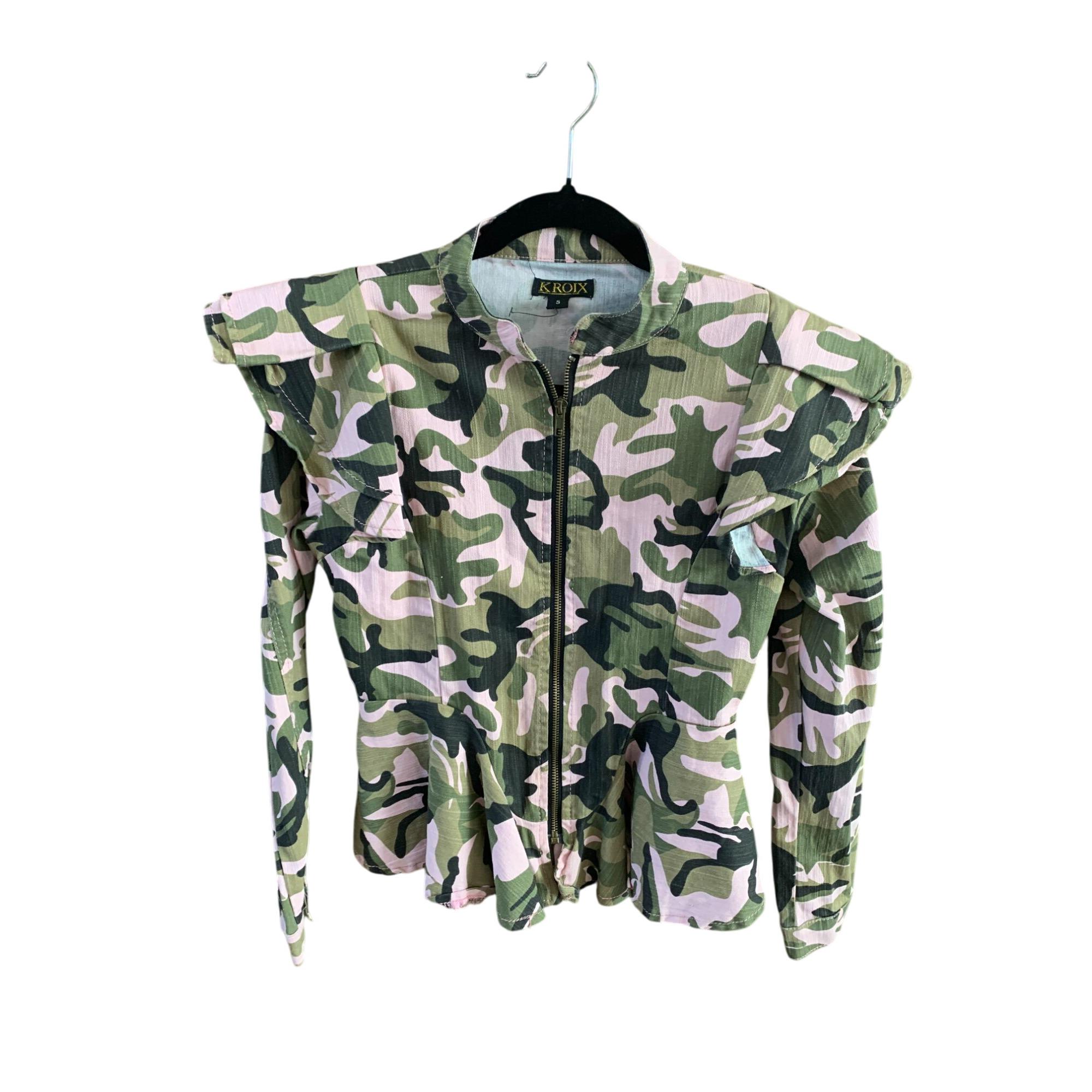 【即日発送】FC21 camouflage jacket 迷彩グランジ　　y2k カモフラ 迷彩柄 デニム ジャケット ミリタリー 韓国 ストリート