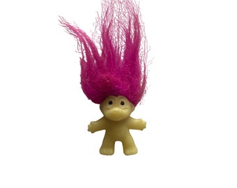 Russ Berrie Purple Hair Troll Pencil Topper 1.5 in Tall