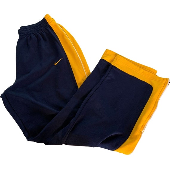 90s vintage nike navy yellow wide pants