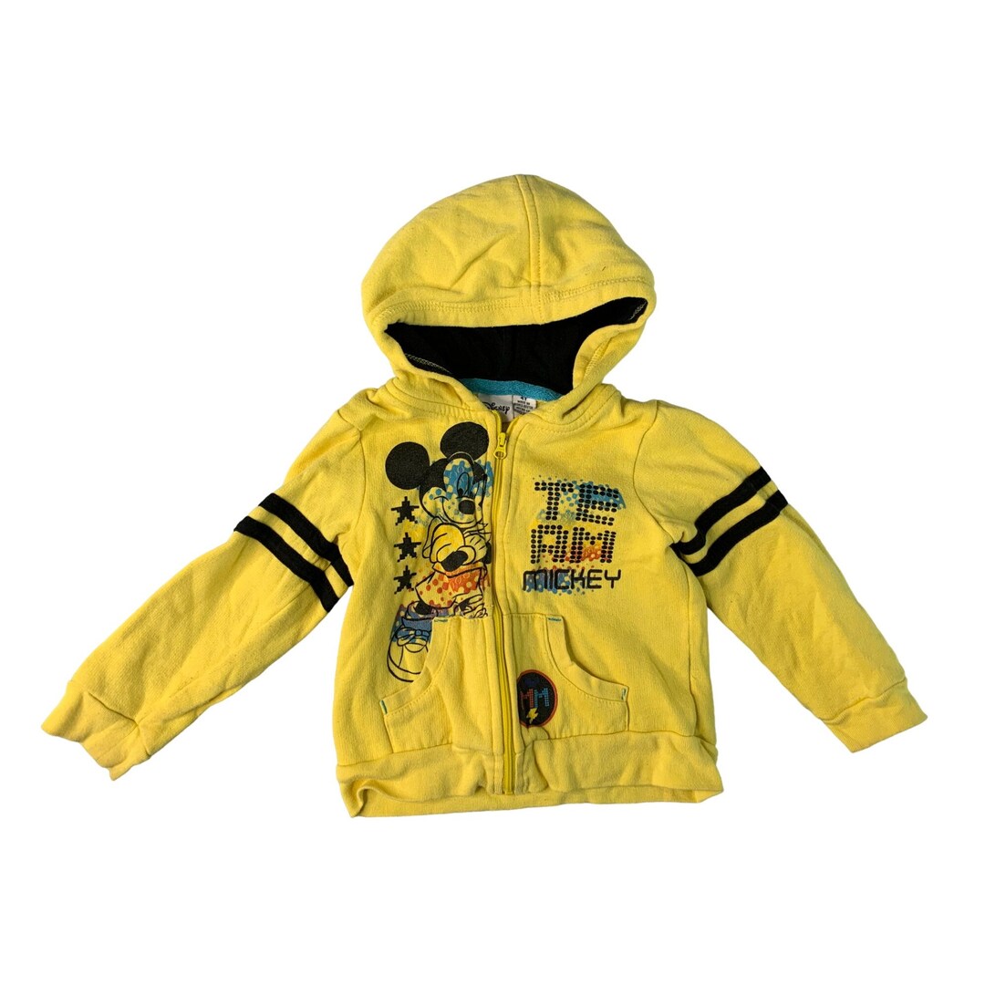 Disney Boys Infant Baby Size 4T Full Zip Yellow Hoodie Jacket