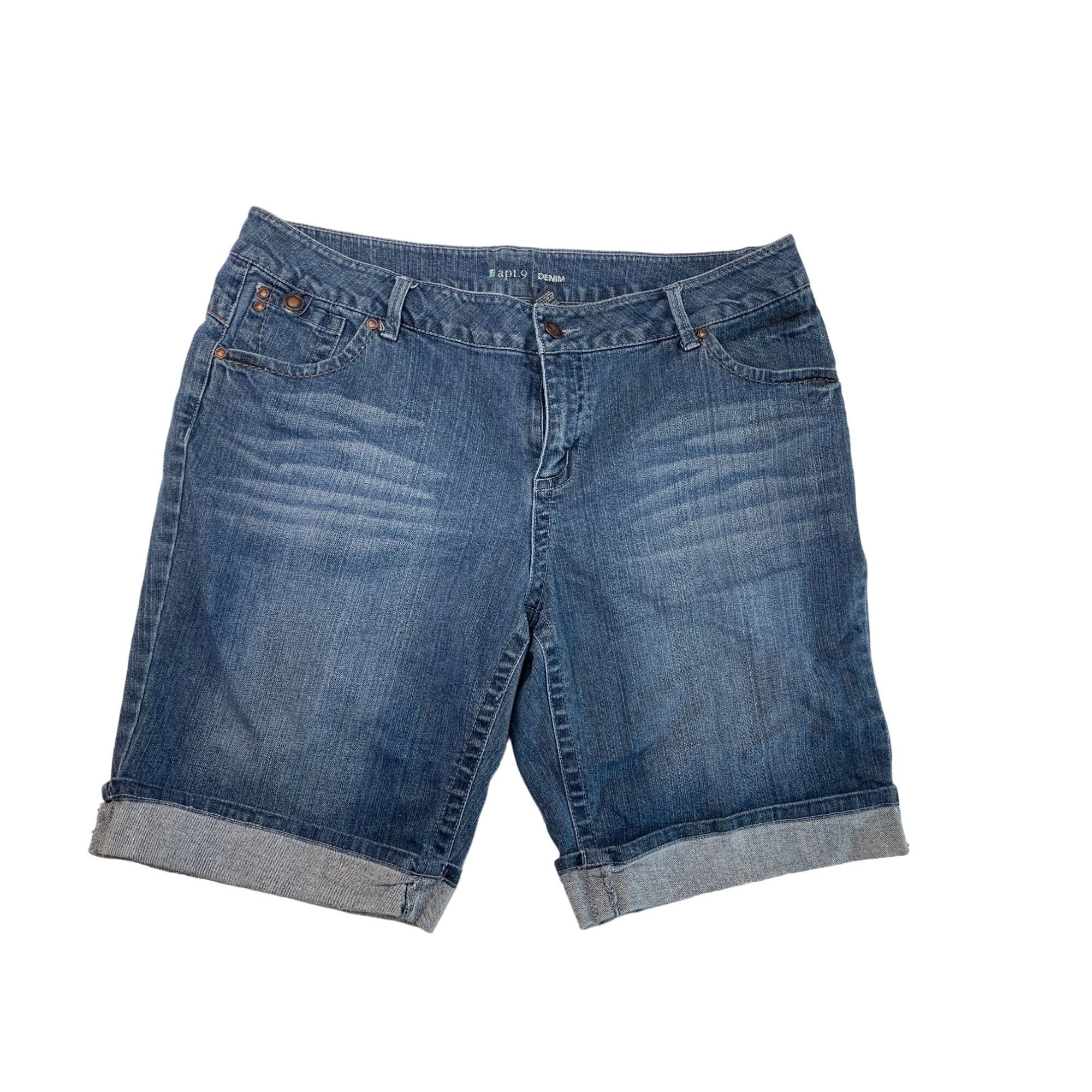 apt 9 dress shorts Women's Apt. 9 Thick Stitch Midi Shorts, Size: 12, Medium Wash