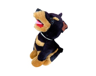 Soft Thing Plush Doberman Stuffed Animal Dog Toy Puppy 11 in Tall Black Brown
