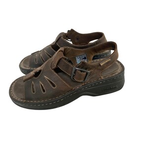 Skechers Mens Size 13 Leather Brown Sandals Fisherman Jesus 60059 F-50 Hook & Lo Skechers Mens Size 13 Leather Brown Sandals Fisherman Jesus  main image 4