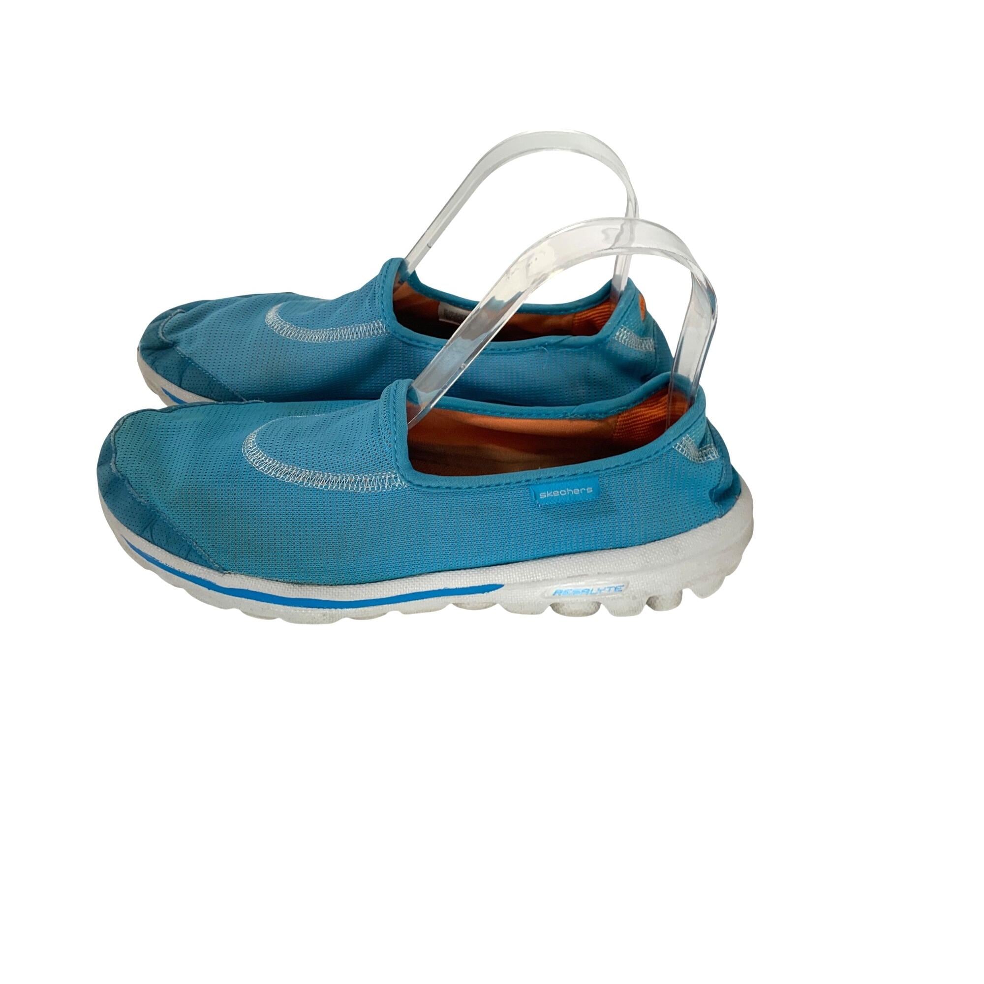 Zapatillas planas sin cordones Skechers Lite para mujer, talla 8.5, color azul