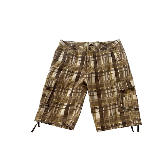 Pepe Jeans, Pepe Jeans London mens Size 42 Plaid Vintage Cargo Shorts Brown Beige Spec Nos x73