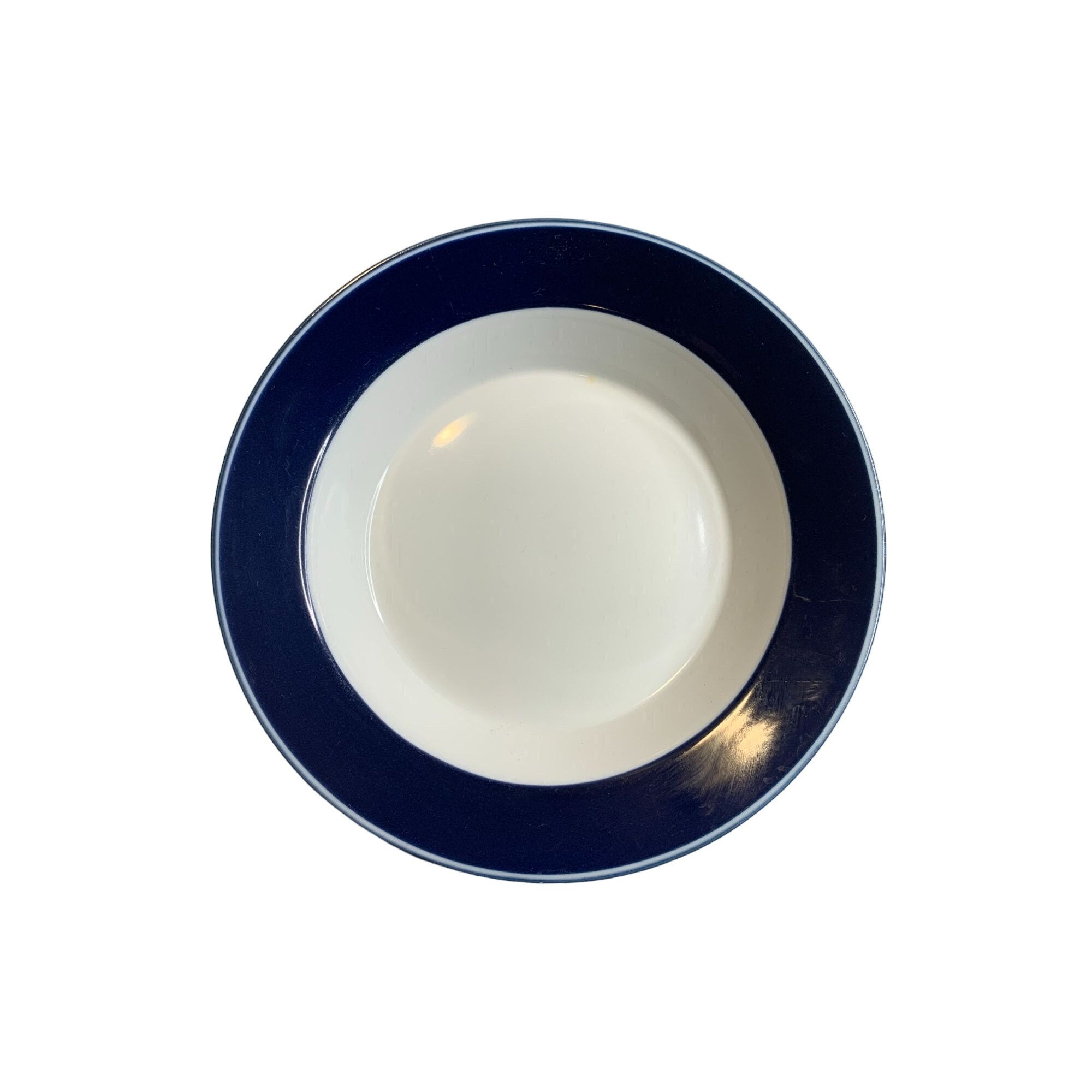 Dansk Concerto Blue Rim Soup Bowl Solid Blue Rim 8.5 in Diameter