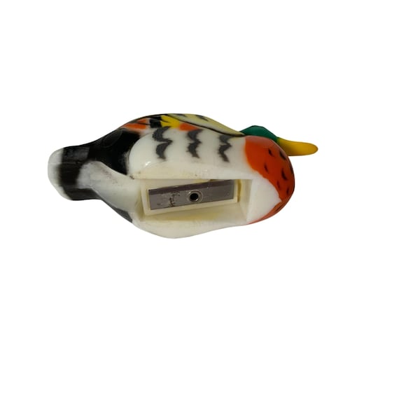 Duck Pencil Sharpener Orange Yellow Fowl Vintage Collectible 3.25
