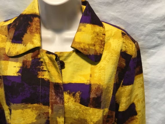 Veste Blazer Femme Coldwater Creek Jaune Pâle Avec Manches Coudes Ajourées - Taille 10, Occasion Très Bon état