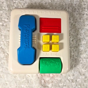 Playskool Telephone 1988 Educational Phone Push Button Infant Toddler