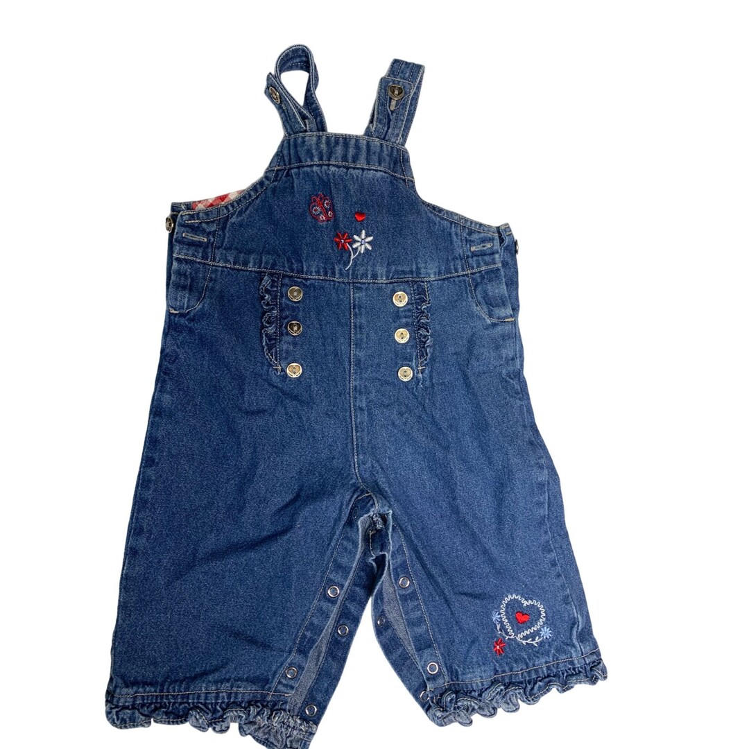 Faded Glory Baby Girls Infant Size Months Bib Overalls Jean