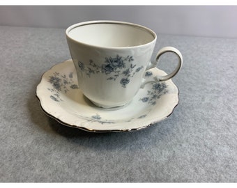 Johann Haviland Ensemble de sous-tasses à guirlandes bleues Bavaria festonné FLoral Lot de 4