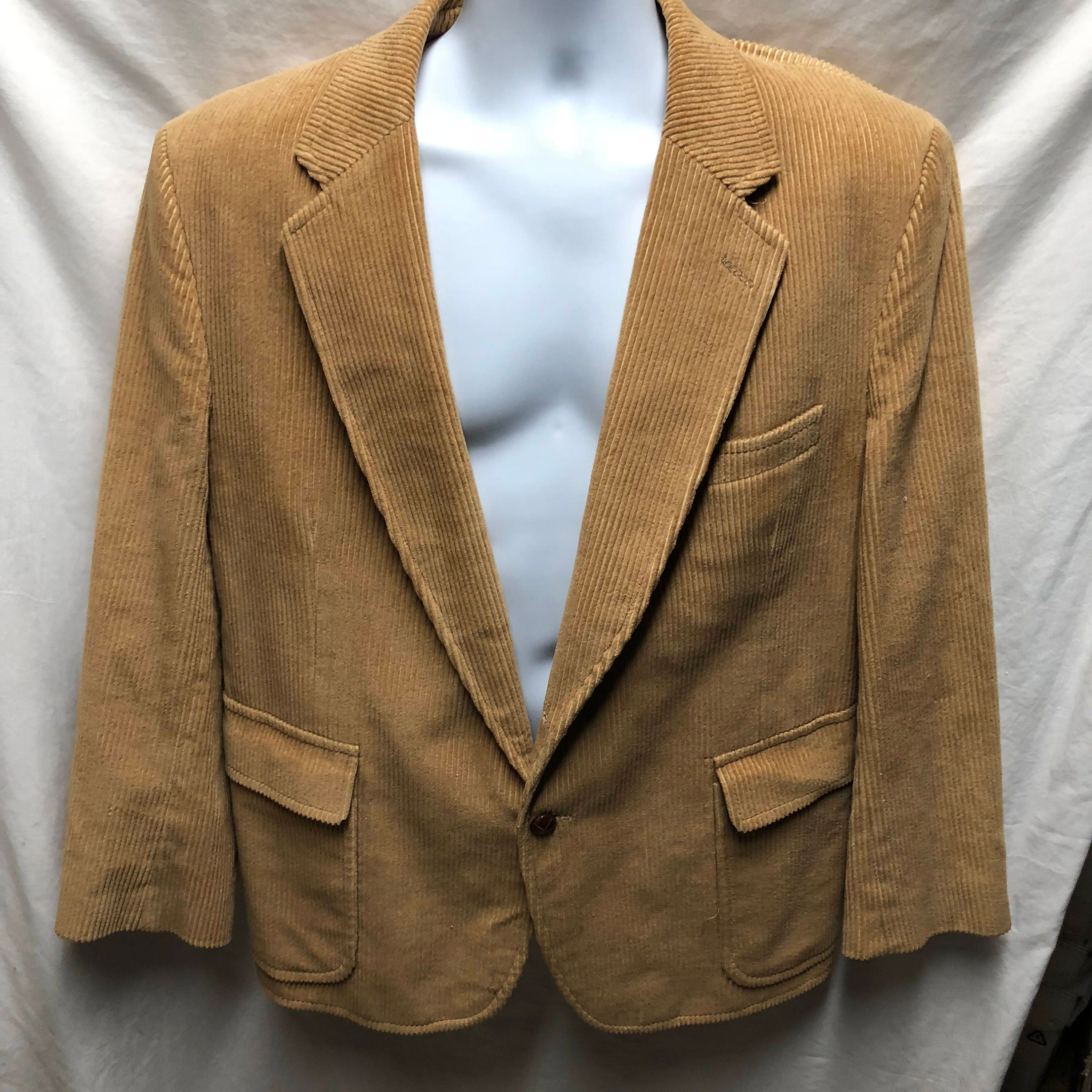 Vintage Traditionalist Mens Sz 44 S Thick Corduroy Jacket