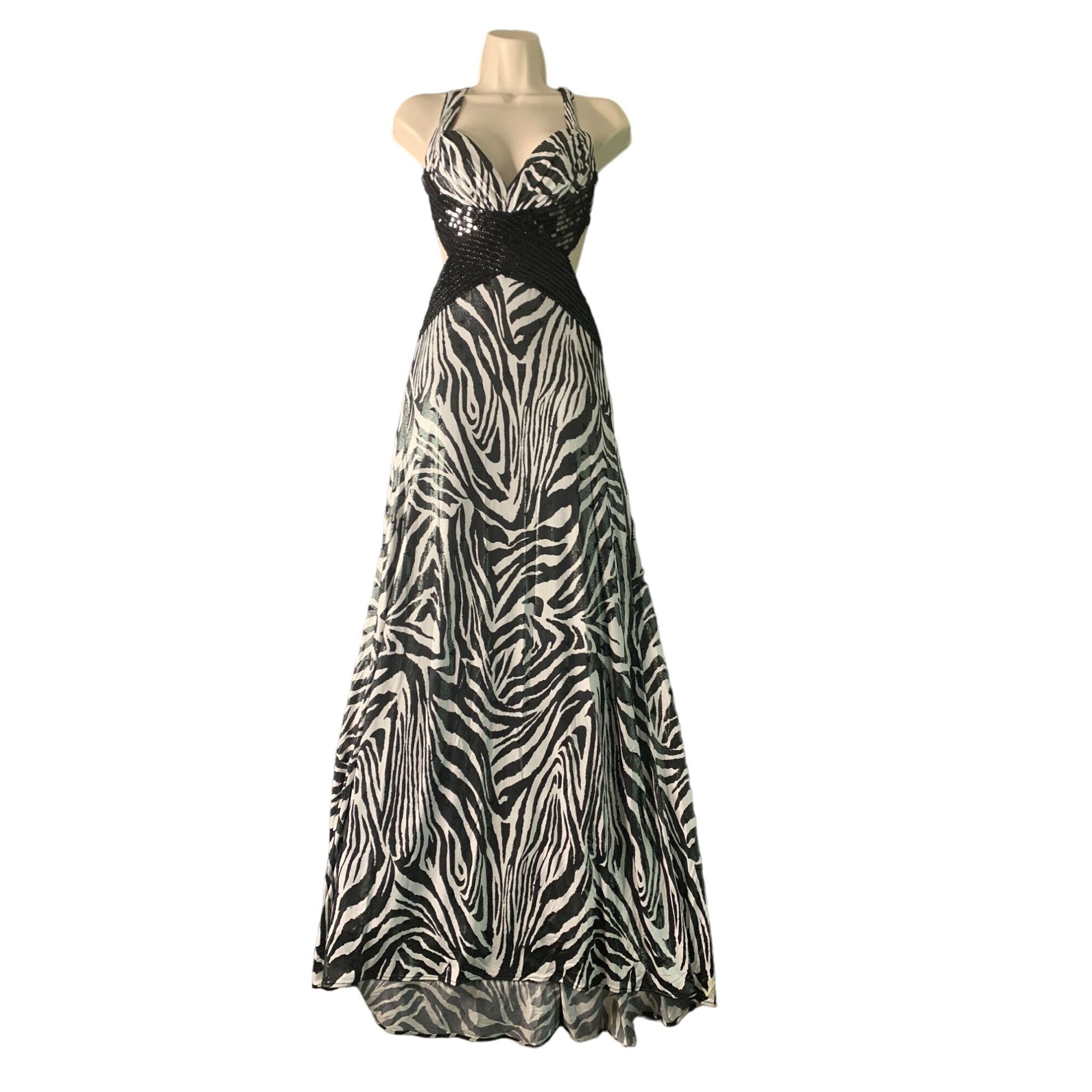 Y2k Zebra Print Prom Dresses