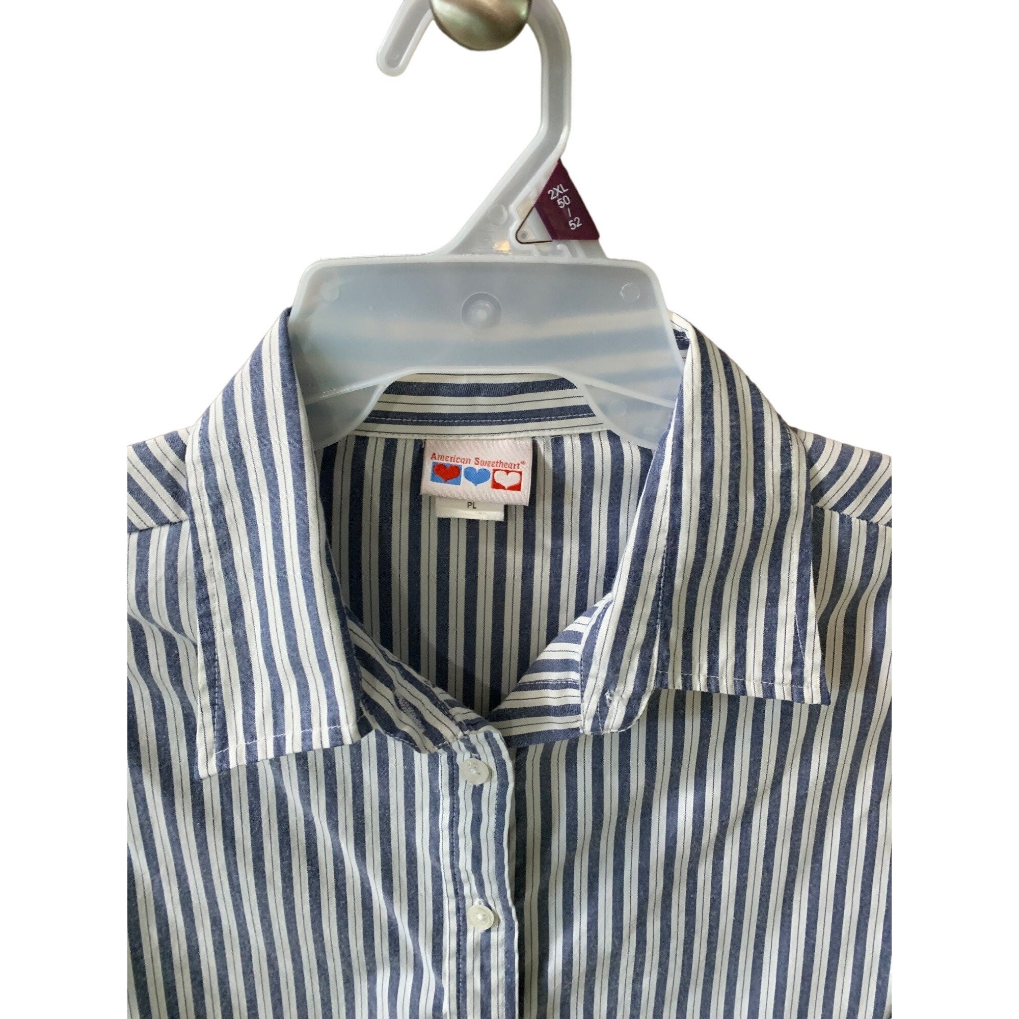 American Sweetheart Womens Size L P Style B4l Blue White Striped