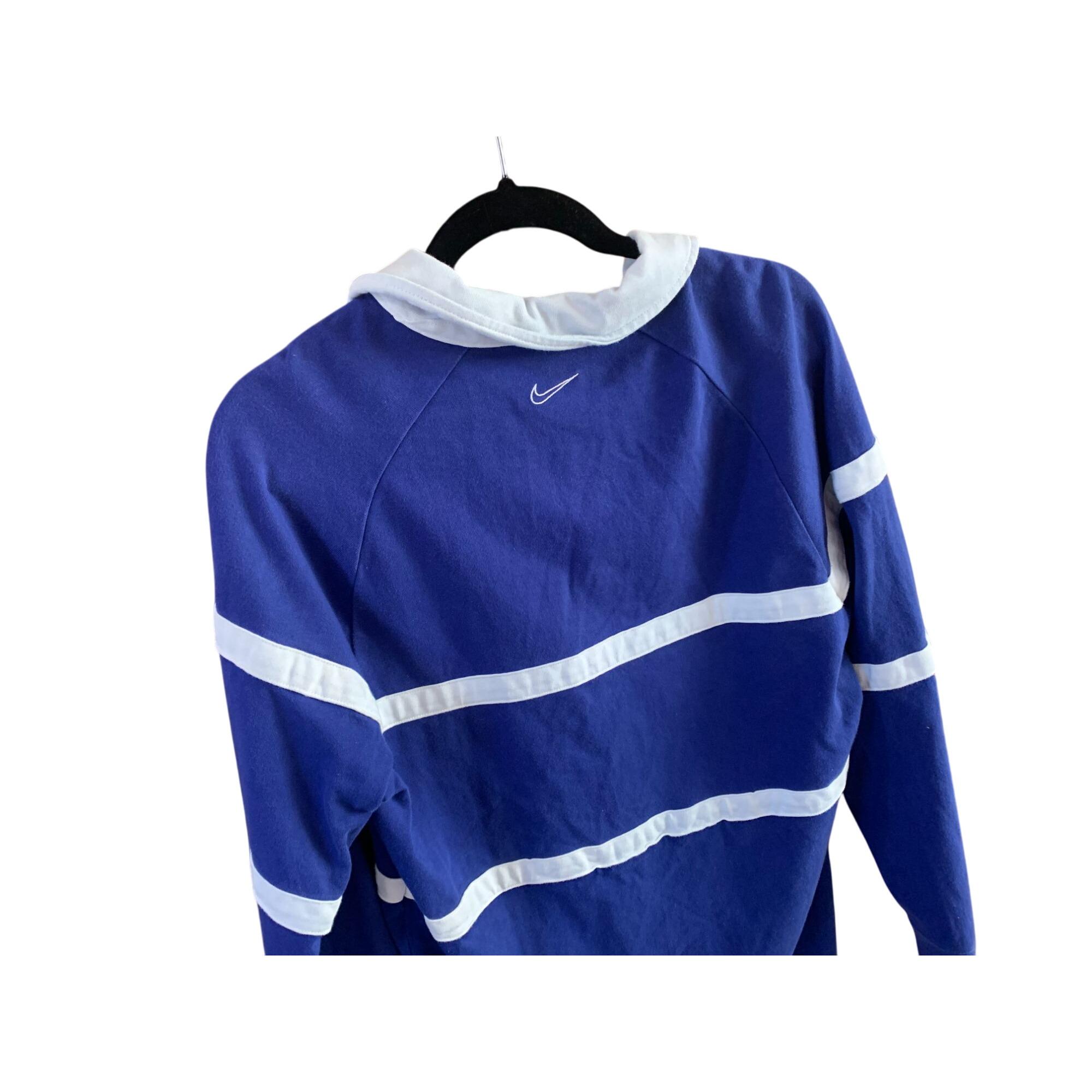 Vintage Nike Mens Size Medium Y2K Long Sleeve Swoosh Rugby 1/4