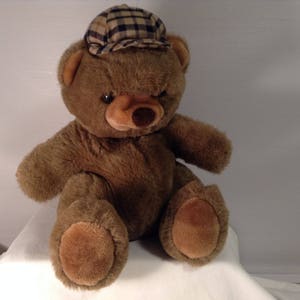 DAKIN Plush Bear 1984 VIintage Brown With Hat 17&quot; Lgth VGC Cute