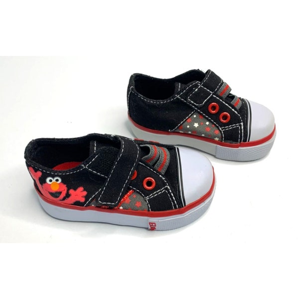 Sesame Street Elmo Boys infant Baby 3 Black Gray Red Sneaker shoes Slip On Shoes