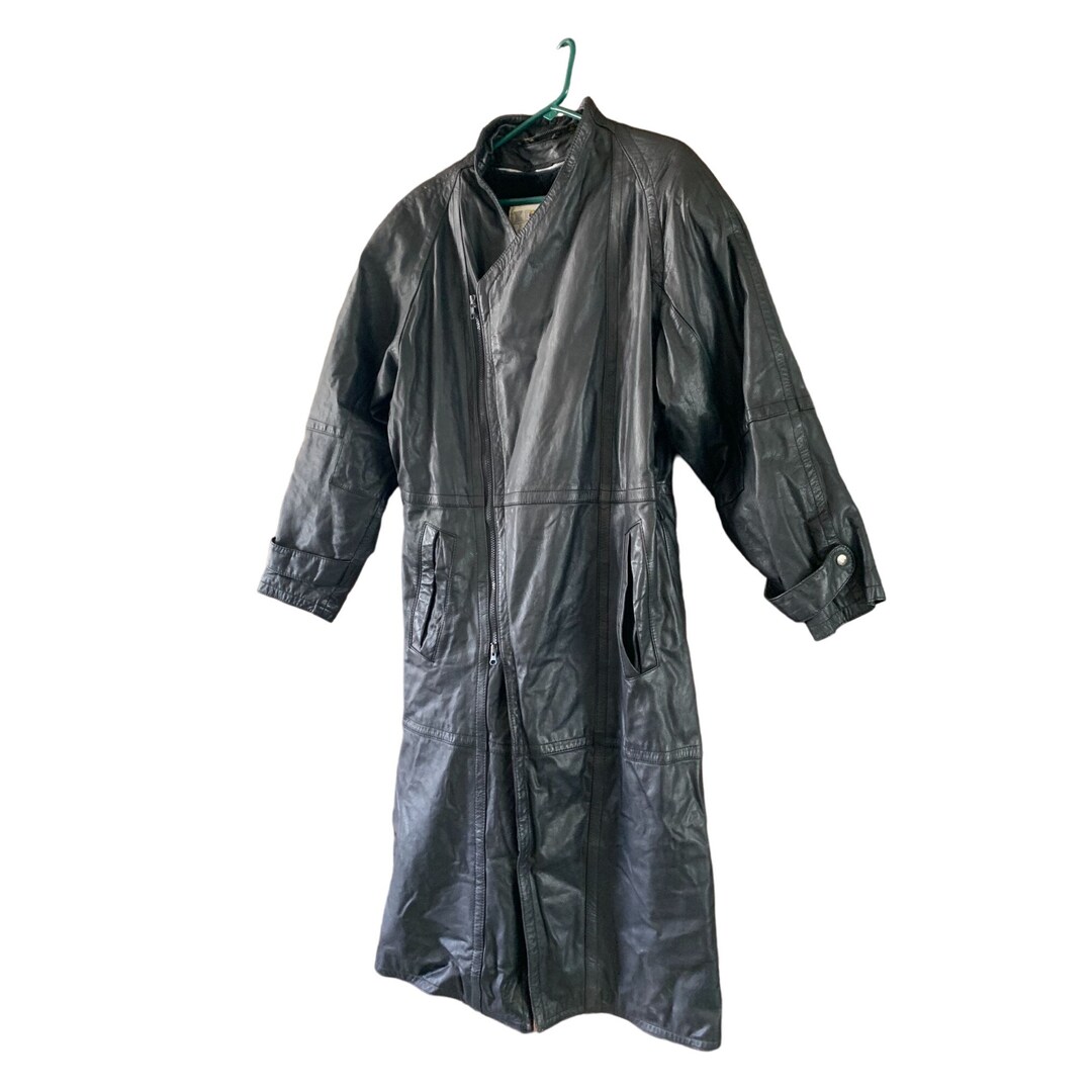 Intercon Jacket Comet Intercontinental Womens Size Small Leather Coat Trench Long ...