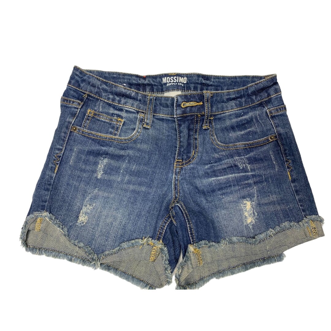 Mossimo Juniors Size Denim Jeans Shorts Cuffed Raw Hem
