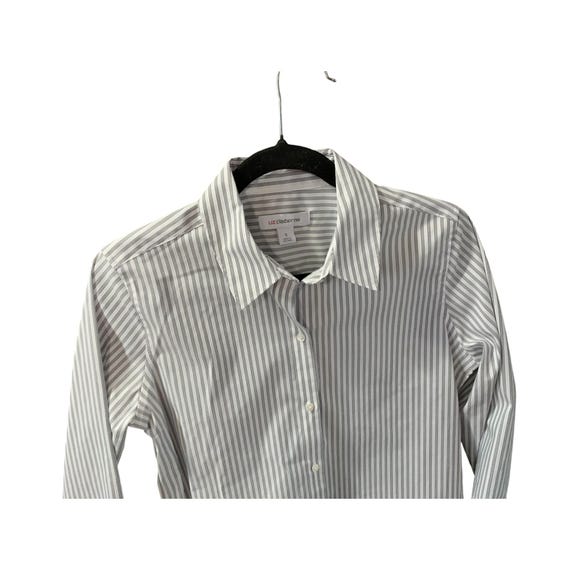 claiborne dress shirt Claiborne Mens Slim Fit Long Sleeve Grey Button-Up Dress Shirt Size 18