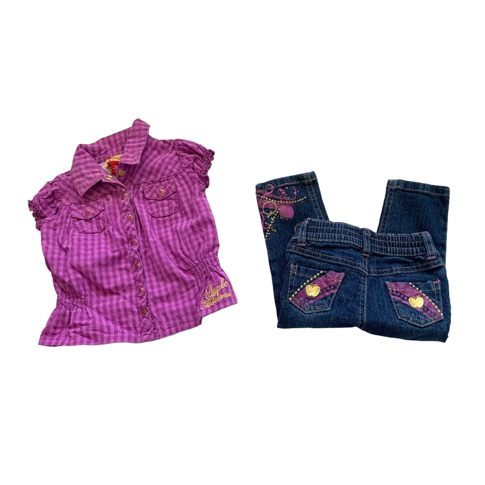 Vintage Apple Bottom Jeans Girls Infant Baby 3 6 Months 2 Vintage Apple Bottom Jeans Girls Infant Baby 3 6 Months 2