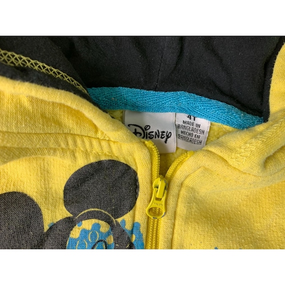Disney Boys Infant Baby Size 4T Full Zip Yellow Hoodie Jacket