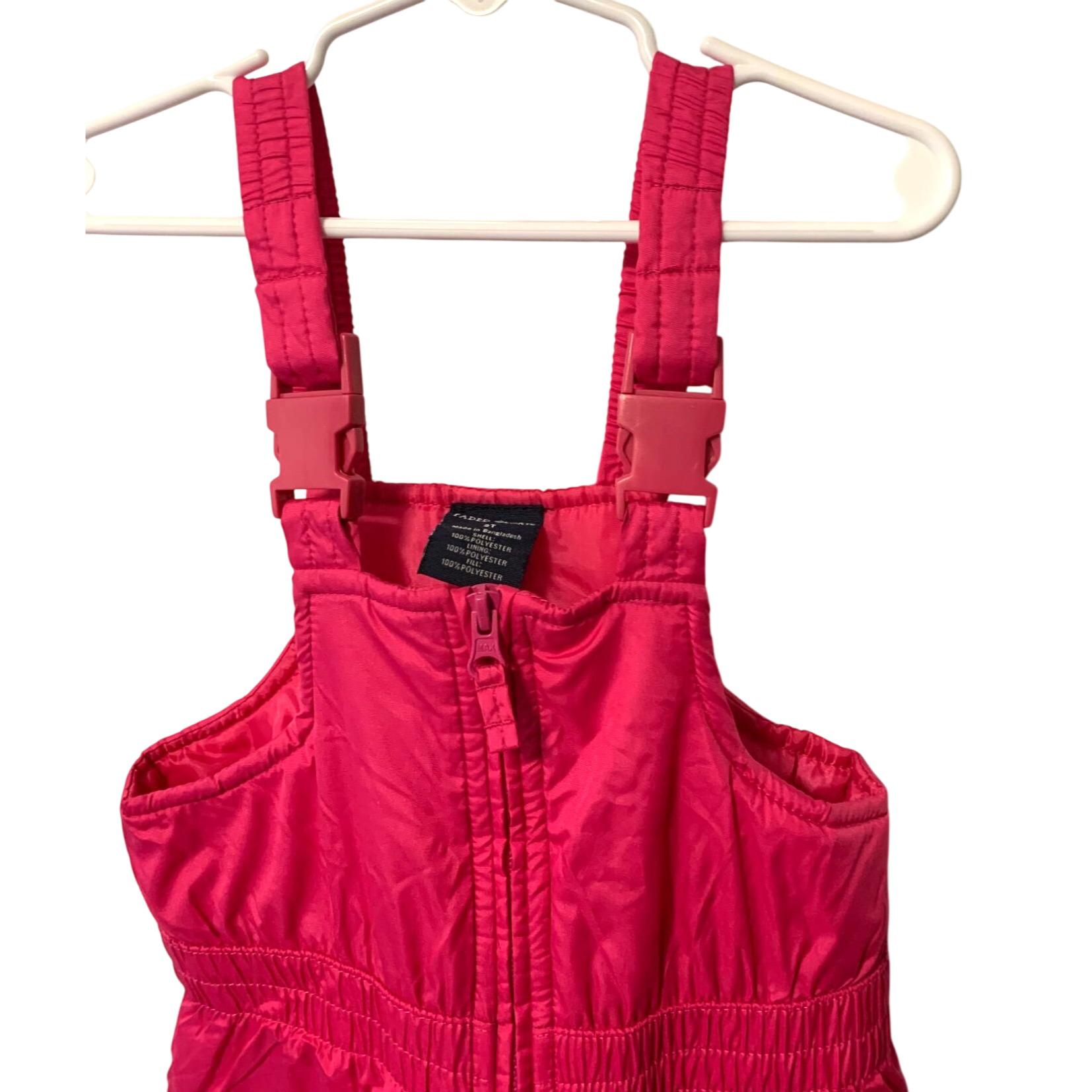 Faded Glory Girls Sz 2T Pink Bib Overalls Snow Pants Winter Ski - Etsy display picture 1