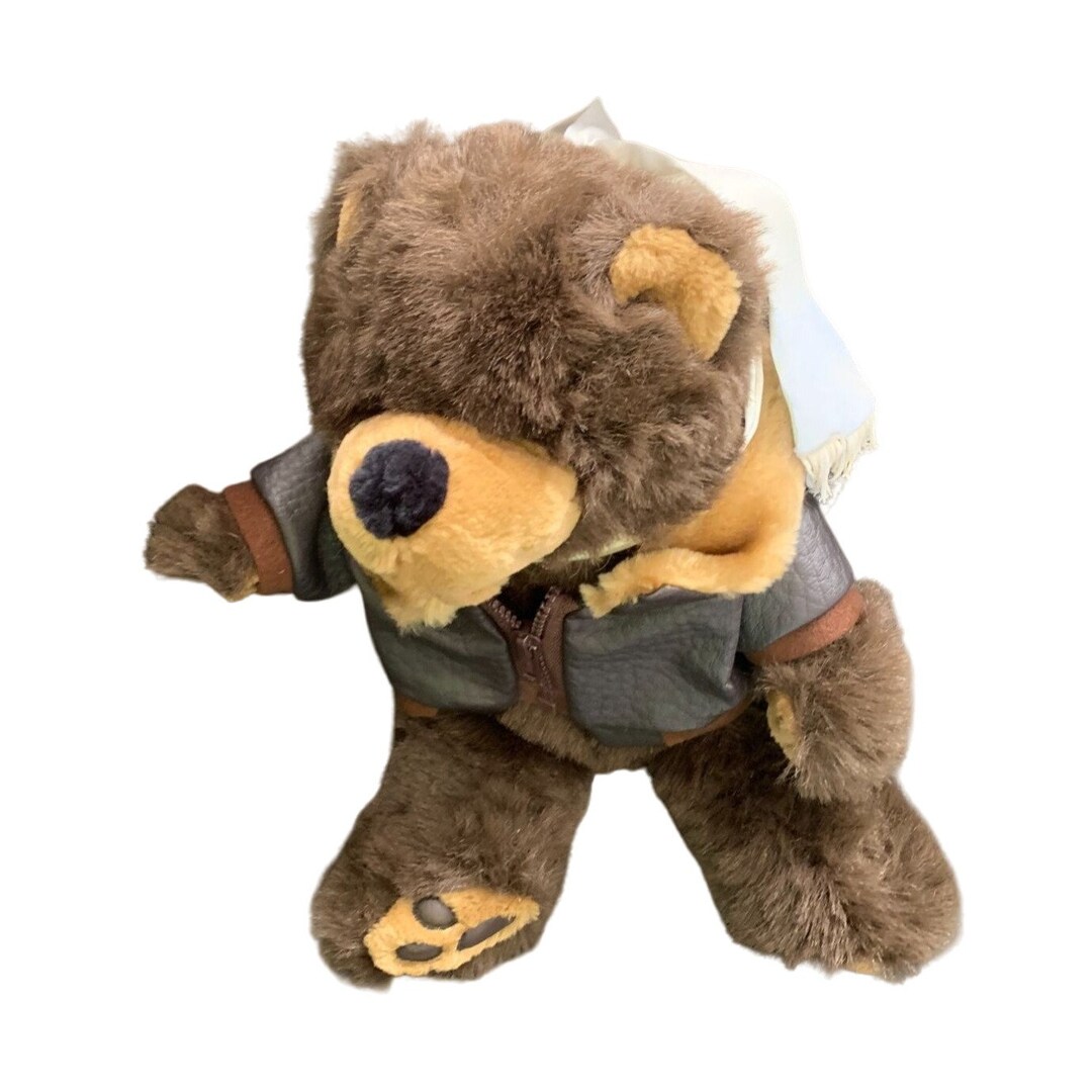 Paradies Plush Stuffed Animal Toy Teddy Bear Brown in Leather Etsy