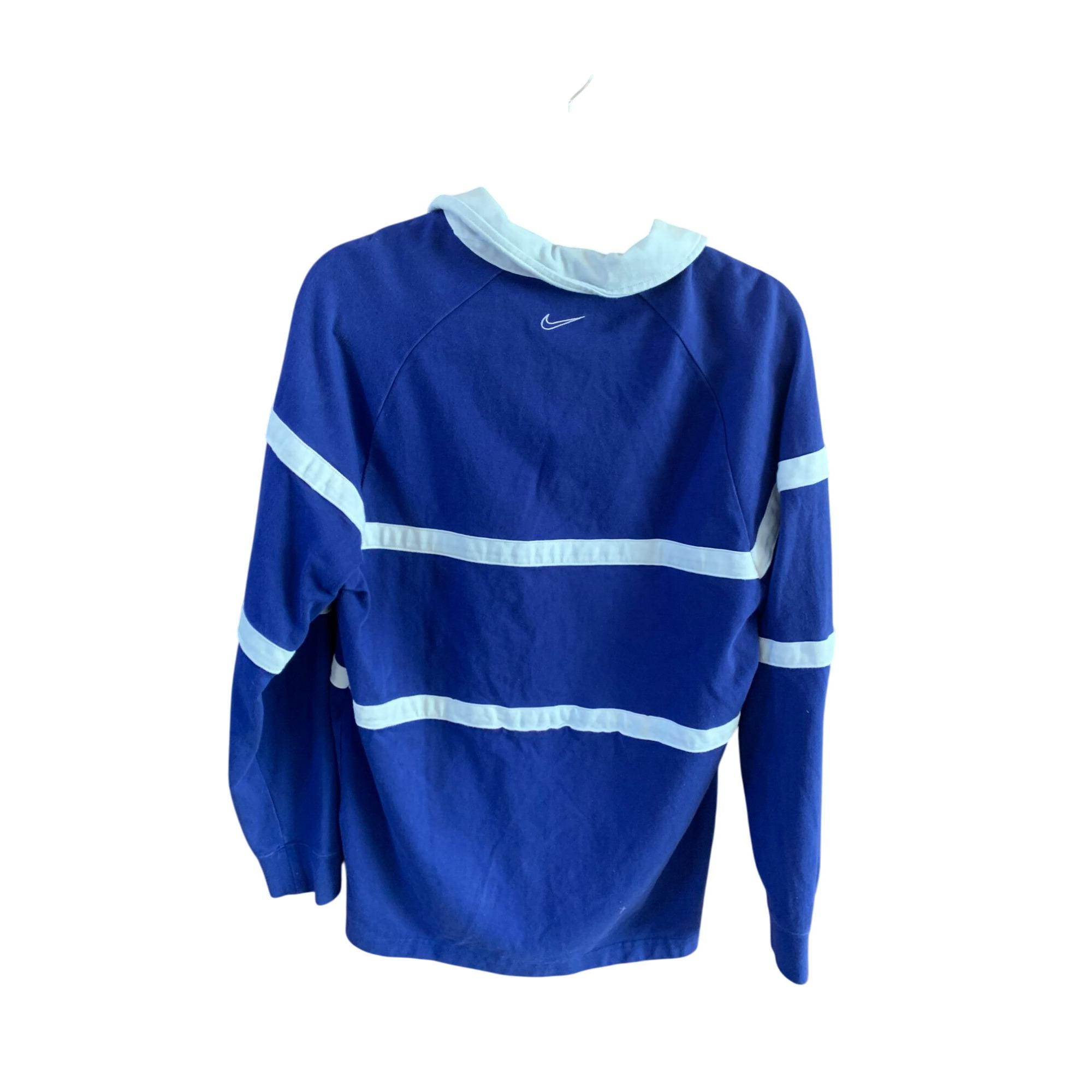 Vintage Nike Mens Size Medium Y2K Long Sleeve Swoosh Rugby 1/4
