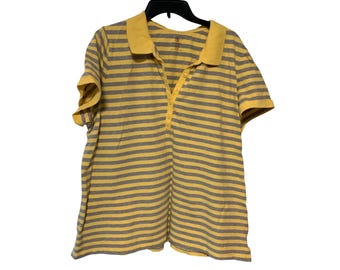 Vintage Y2K Covington Sport Damen Größe 20 22W Classics Fit Henley Shirt Top 1/4 Knopf