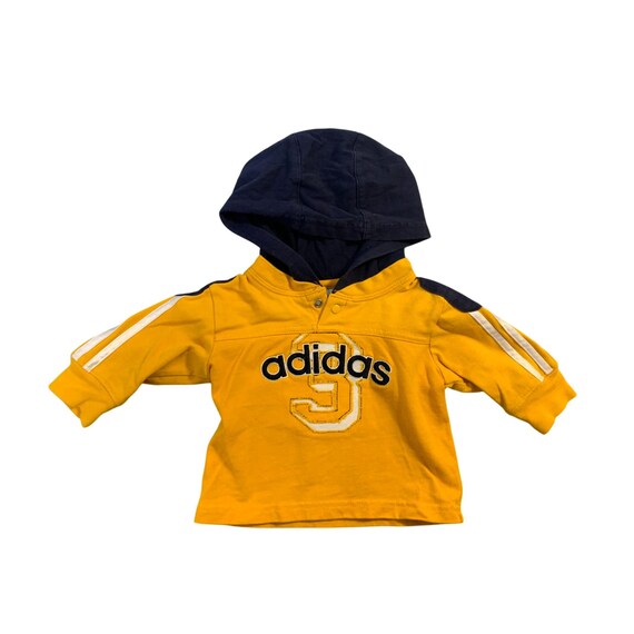 Vintage Adidas jongens baby baby maat maanden gele hoodie hooded