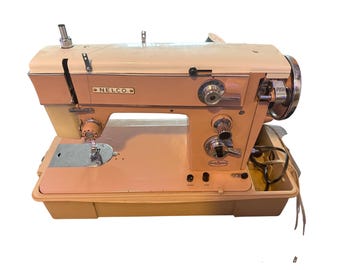 Vintage 1950s Mid Century Pink Sewing Machine/ IDLE HOUR/ Sewing