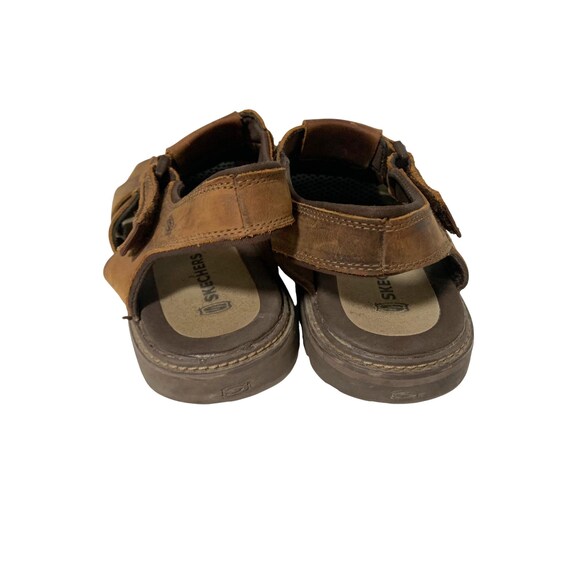 Skechers Mens Size 13 Leather Brown Sandals Fisherman Jesus  display picture 2