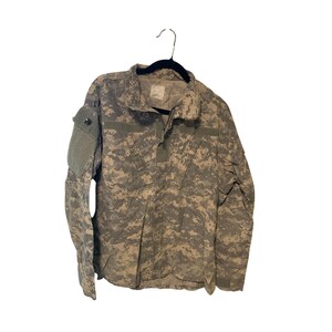 Camo Army Full Zip Jacket Shirt Shacket AMR Pockets Fatigues Military Pixels Green